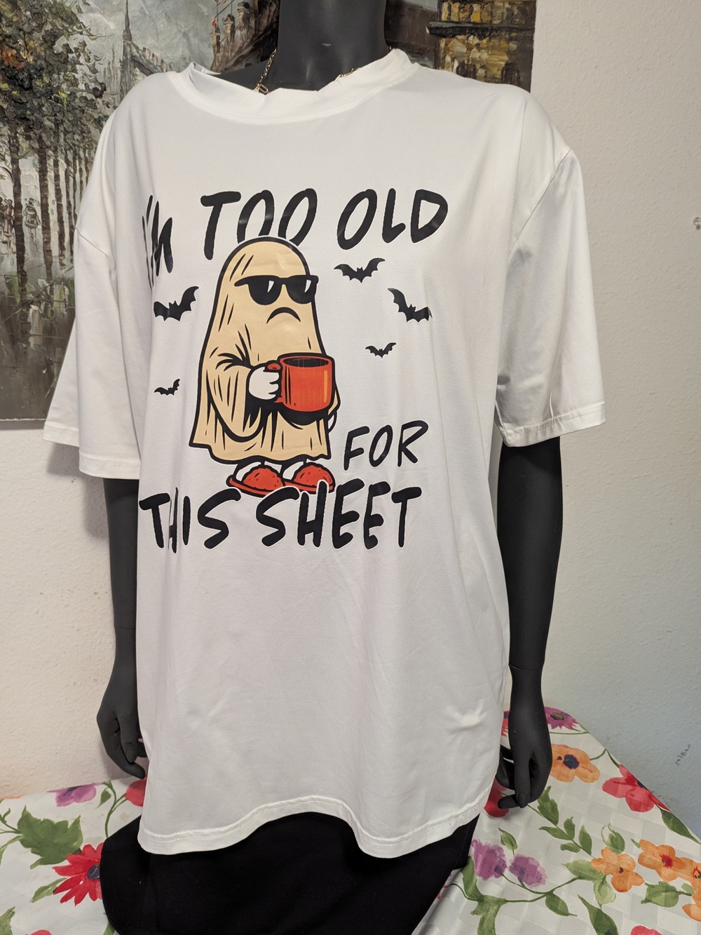 White Graphic Men's Tee - 'Too Old For This Sheet'